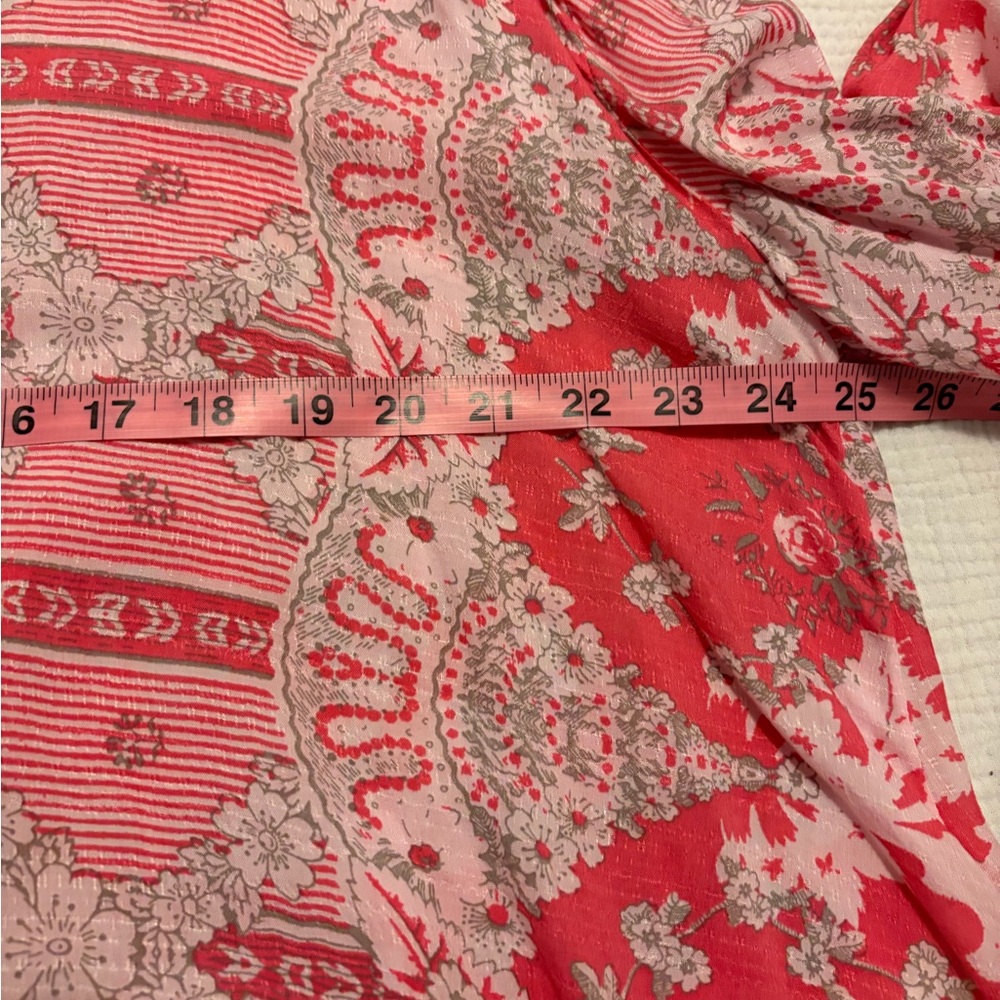 Free People Flowy Pink Long Sleeve Patterned Shirt xl X-large - Picture 10 of 11